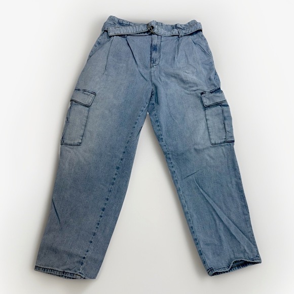 White House Black Market Cargo Jeans Women Size 10 Extra High Rise Tapered Ankle - Picture 2 of 11